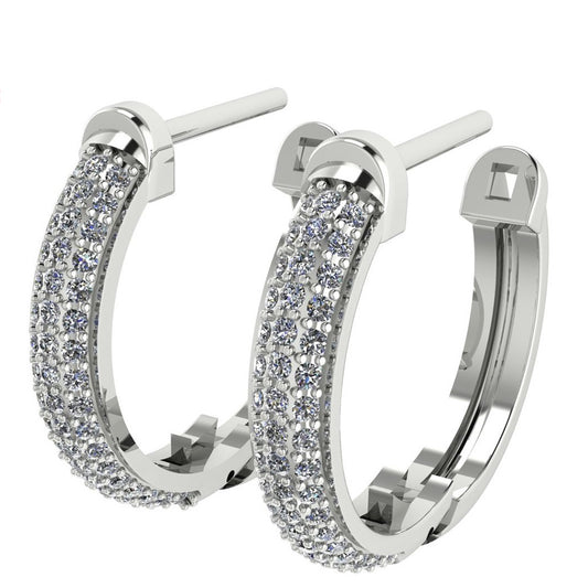 Pendientes de Oro Blanco 14K con Diamante blanco