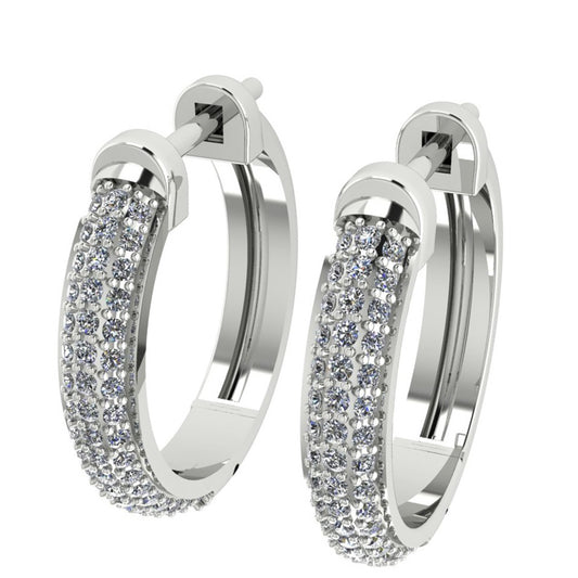 Pendientes de Oro Blanco 14K con Diamante blanco