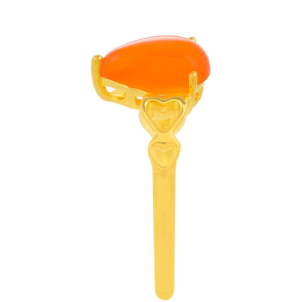 Anillo de Plata Bañada en Oro con Cornalina