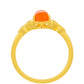 Anillo de Plata Bañada en Oro con Cornalina