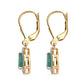 Conjunto de Plata Bañada en Oro con Rubí de Tailandia y Esmeralda de Brasil ( Pendientes )