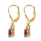Conjunto de Plata Bañada en Oro con Rubí de Tailandia y Esmeralda de Brasil ( Pendientes )