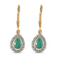 Conjunto de Plata Bañada en Oro con Rubí de Tailandia y Esmeralda de Brasil ( Pendientes )
