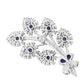 Broche de Plata con Zafiro Azul y Topacio Blanco