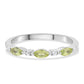 Anillo de Plata con Peridoto y Topacio Blanco