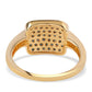 Anillo de Plata Bañada en Oro con Diamante Azul y Diamante blanco
