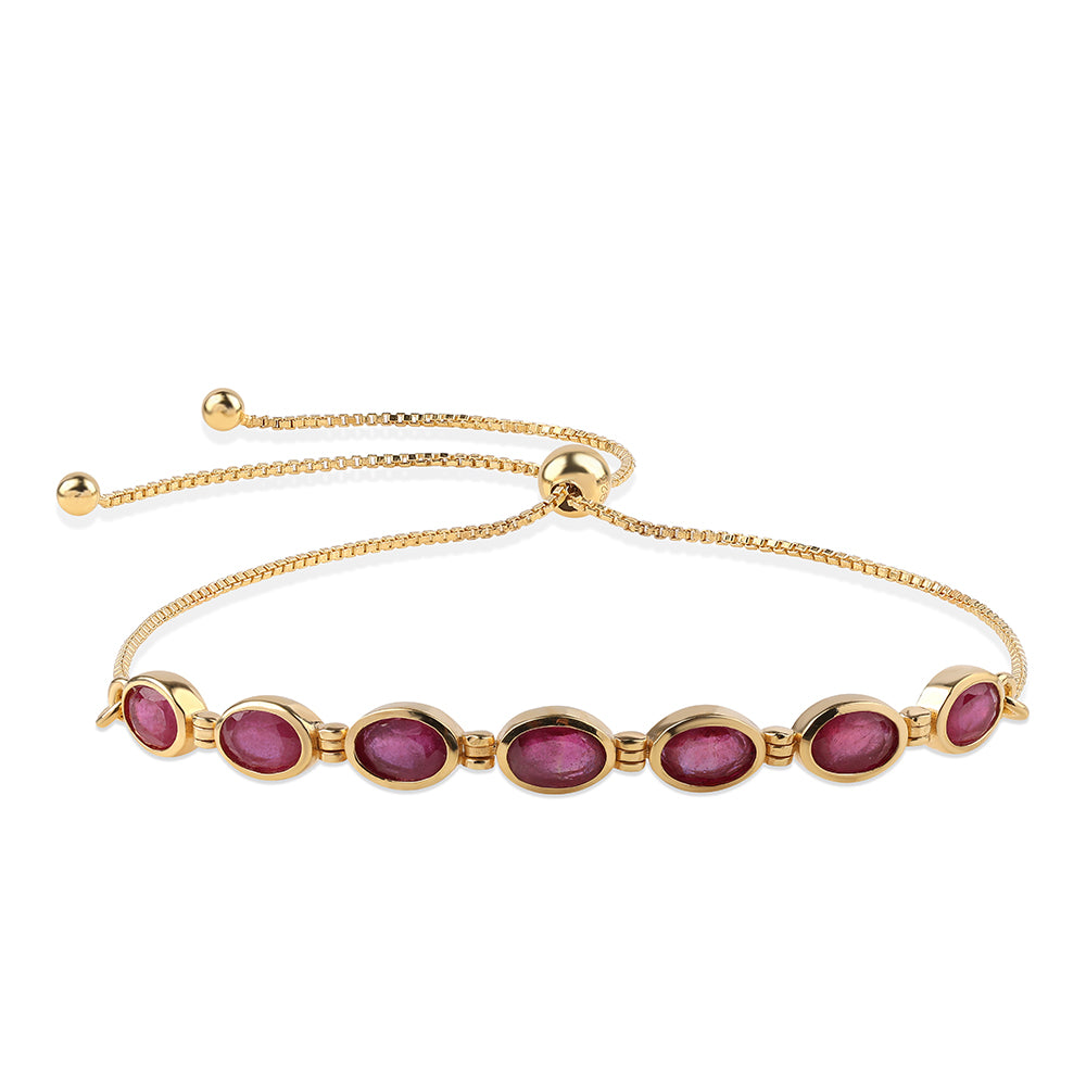 Pulsera de Plata Bañada en Oro con Rubí de Mozambique 1 