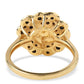 Anillo de Plata Bañada en Oro con Espinela Negra y Perla blanca de agua dulce