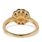 Anillo de Plata Bañada en Oro con Espinela Negra y Perla blanca de agua dulce