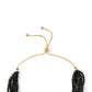 Pulsera de Plata Bañada en Oro con Espinela Negra