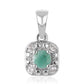 Conjunto de Plata con Esmeralda de Brasil y Topacio Blanco ( Pendientes +Anillo +Colgante )