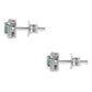 Conjunto de Plata con Esmeralda de Brasil y Topacio Blanco ( Pendientes +Anillo +Colgante )