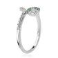 Anillo de Plata con Esmeralda de Brasil y Topacio Blanco