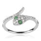 Anillo de Plata con Esmeralda de Brasil y Topacio Blanco