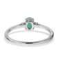 Anillo de Plata con Esmeralda de Brasil y Topacio Blanco
