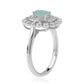 Anillo de Plata con Esmeralda de Brasil y Topacio Blanco
