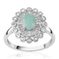 Anillo de Plata con Esmeralda de Brasil y Topacio Blanco