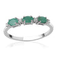 Anillo de Plata con Esmeralda de Brasil y Topacio Blanco