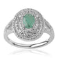 Anillo de Plata con Esmeralda de Brasil y Topacio Blanco