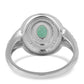 Anillo de Plata con Esmeralda de Brasil y Topacio Blanco