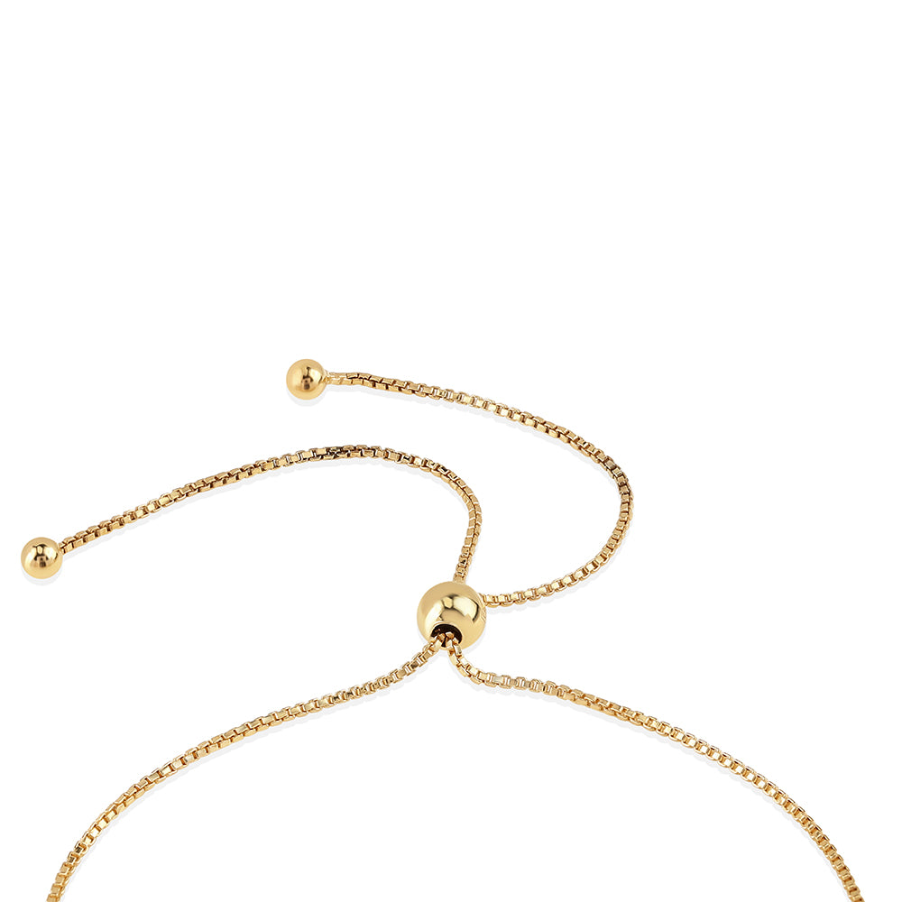 Pulsera de Plata Bañada en Oro con Diamante Azul 2 