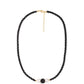 Collar de Plata Bañada en Oro con Espinela Negra y Perla blanca de agua dulce