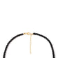 Collar de Plata Bañada en Oro con Espinela Negra y Perla blanca de agua dulce