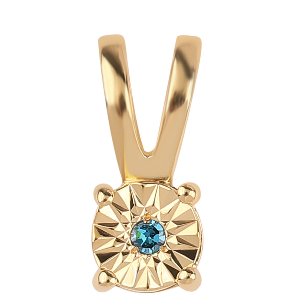 Colgante de Plata Bañada en Oro con Diamante Azul 1 