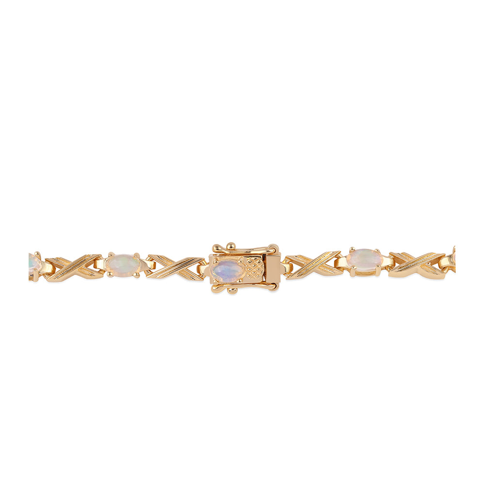 Pulsera de Plata Bañada en Oro con Ópalo Etíope de Lega Dembi 2 