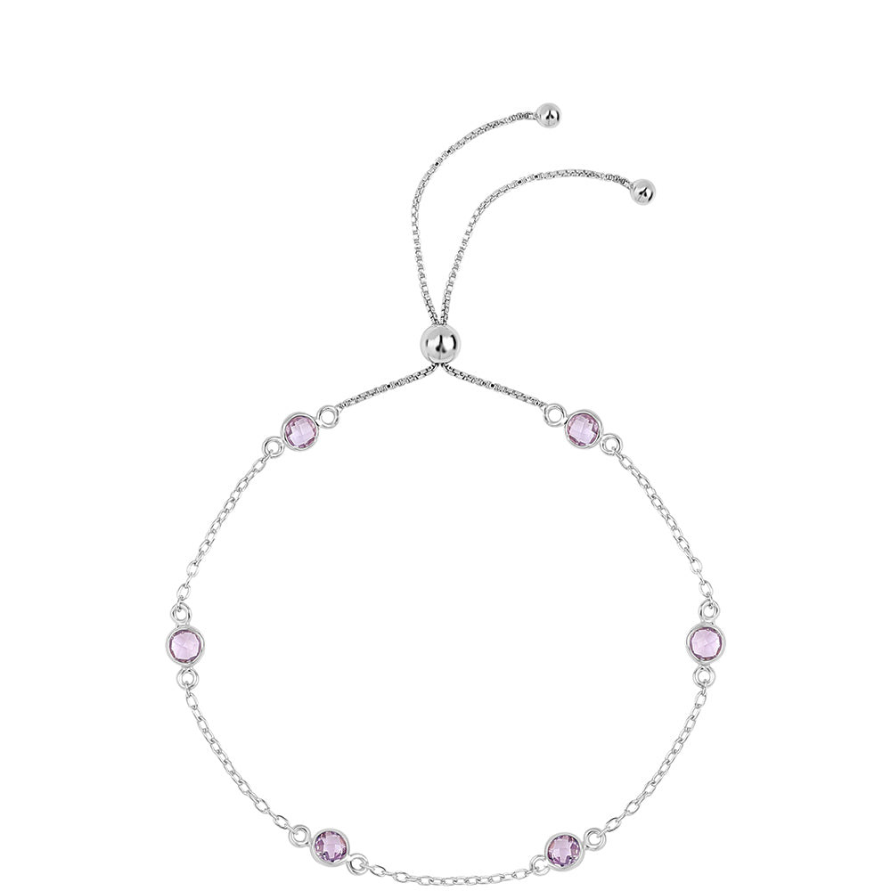 Pulsera de Plata con Amatista Rosa de Francia