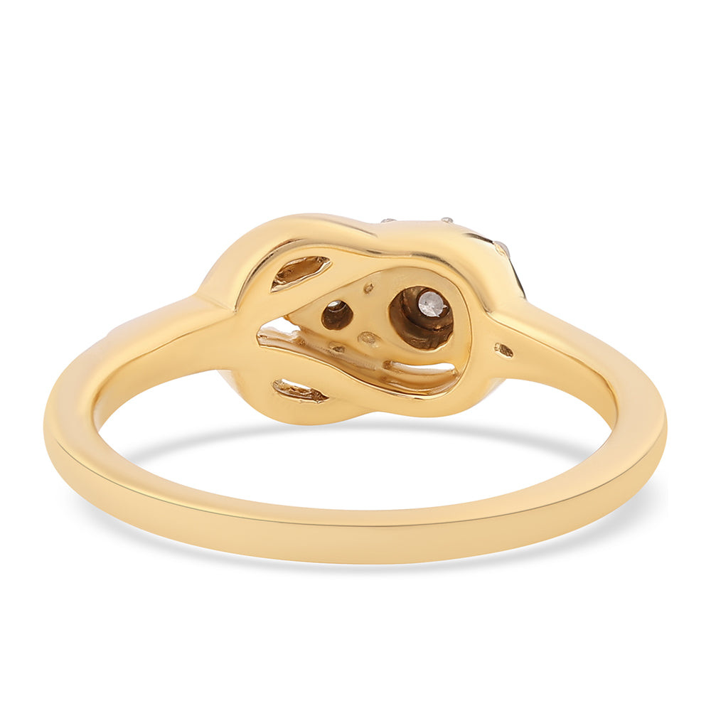 Anillo de Plata Bañada en Oro con Diamante blanco
