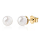 Conjunto de Plata Bañada en Oro con Perla blanca de agua dulce ( Collar +Pendientes +Pulsera )