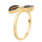 Anillo de Plata Bañada en Oro con Diamante Azul