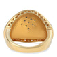 Anillo de Plata Bañada en Oro con Diamante Azul