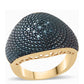 Anillo de Plata Bañada en Oro con Diamante Azul