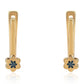 Pendientes de Plata Bañada en Oro con Diamante Azul