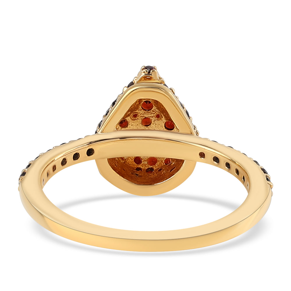 Anillo de Plata Bañada en Oro con Granate Barton 3 
