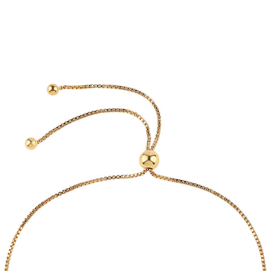 Pulsera de Plata Bañada en Oro con Diamante Azul