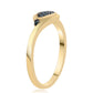 Anillo de Plata Bañada en Oro con Diamante Azul