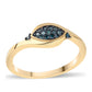 Anillo de Plata Bañada en Oro con Diamante Azul