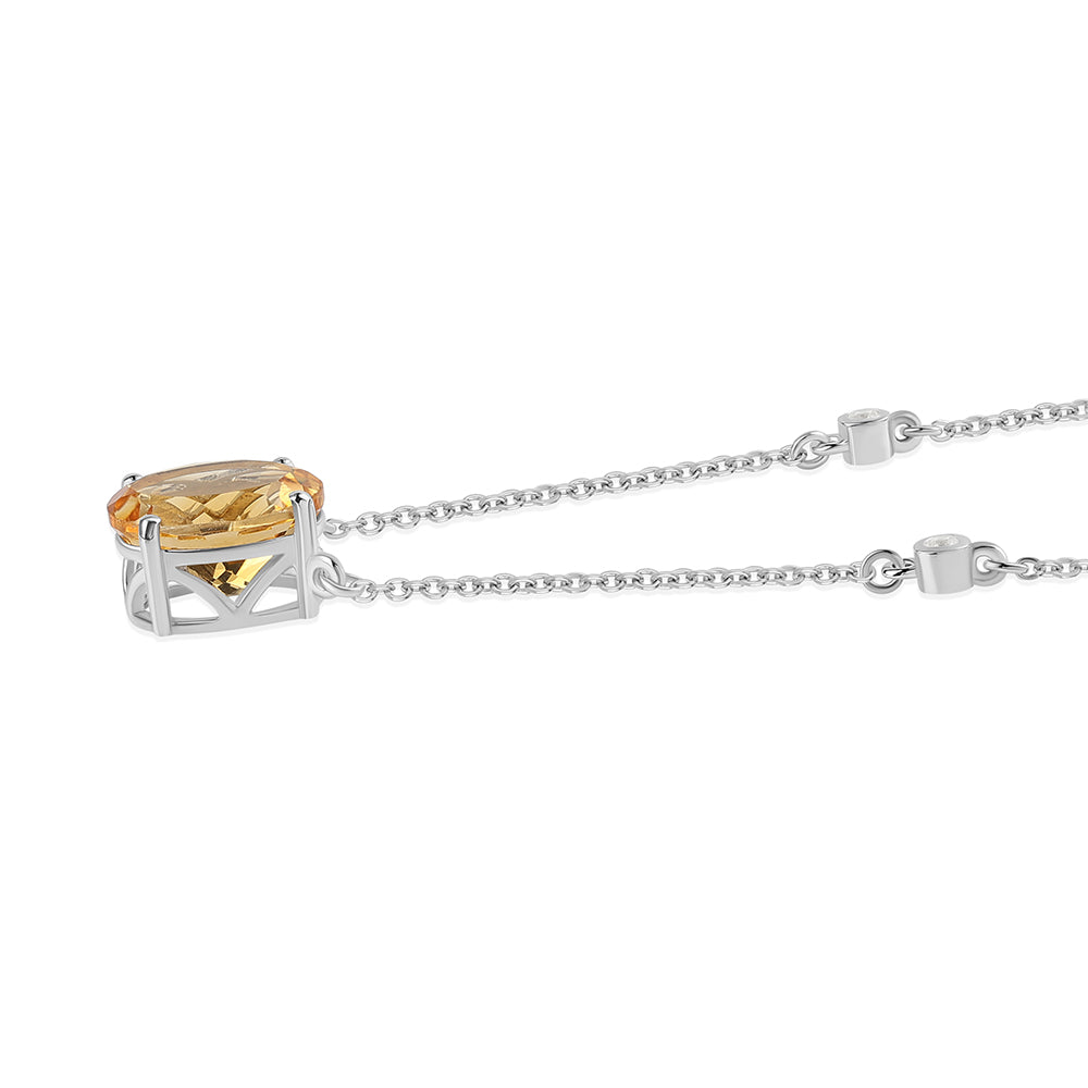 Collar de Plata con Citrino y Topacio Blanco 2 