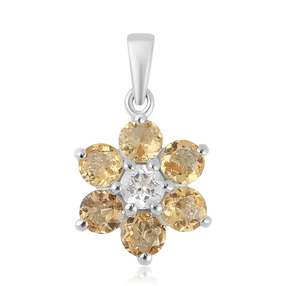 Colgante de Plata con Citrino y Topacio Blanco 1 