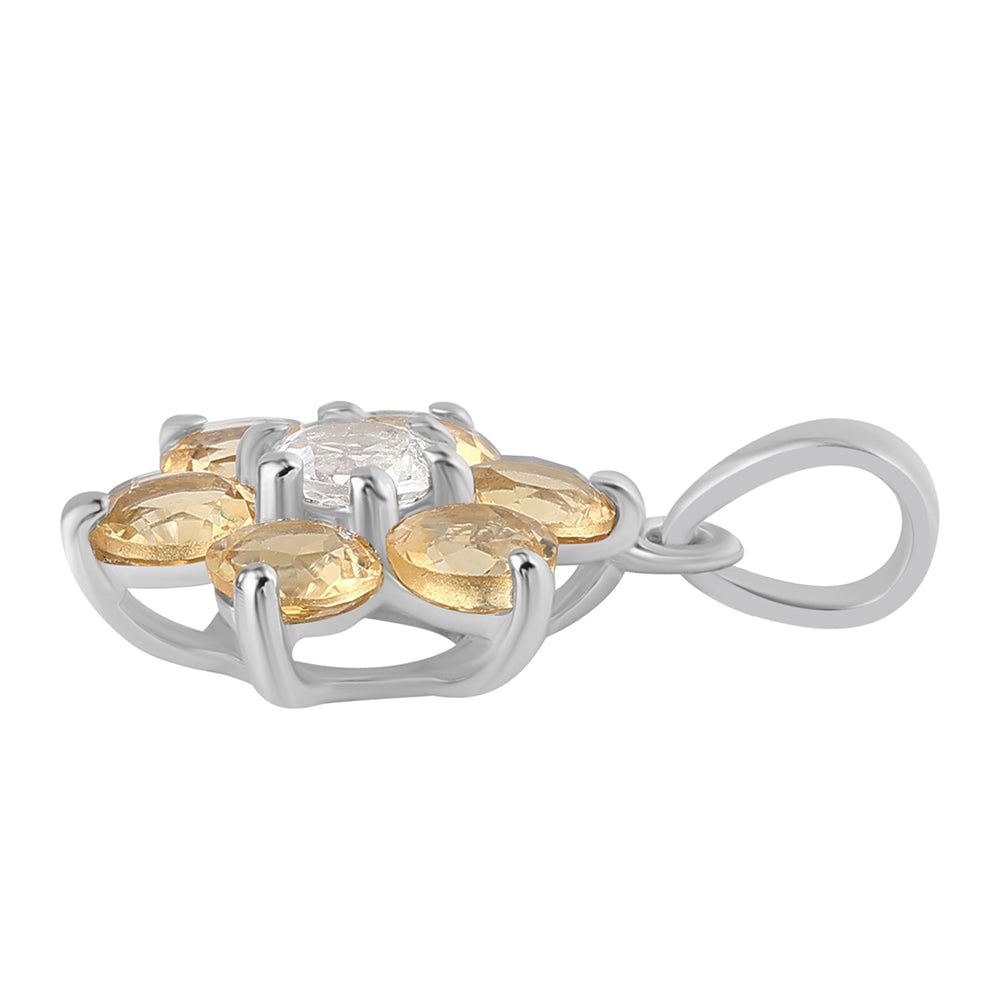 Colgante de Plata con Citrino y Topacio Blanco 2 