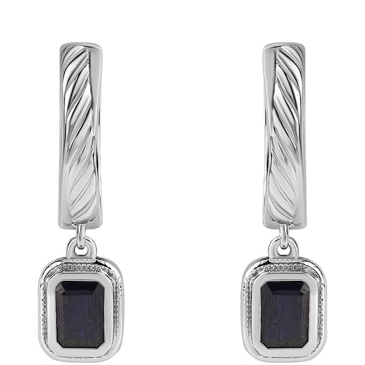 Pendientes de Plata con Zafiro Azul Australiano