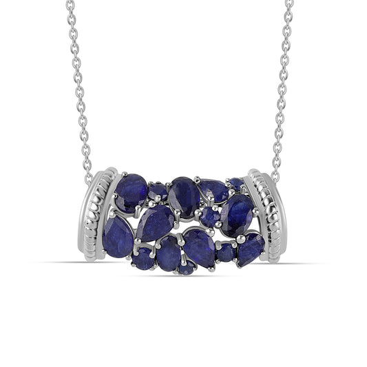 Collar de Plata con Zafiro Azul Australiano