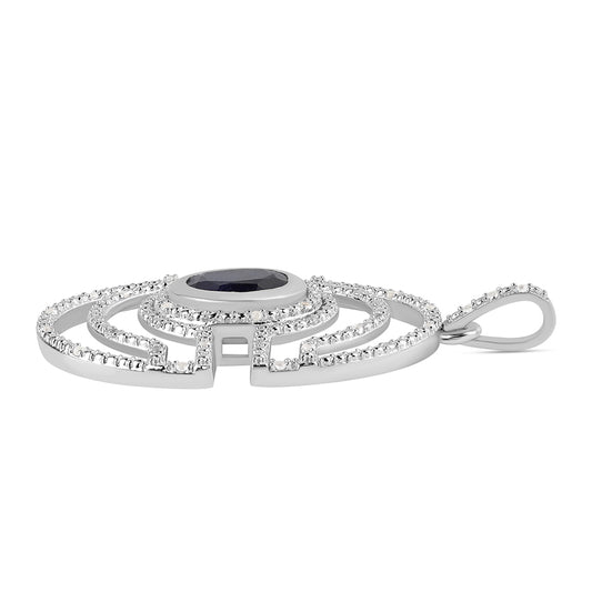 Colgante de Plata con Zafiro Azul Australiano y Topacio Blanco