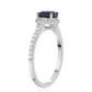 Anillo de Plata con Zafiro Azul Australiano y Topacio Blanco