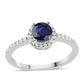 Anillo de Plata con Zafiro Azul Australiano y Topacio Blanco