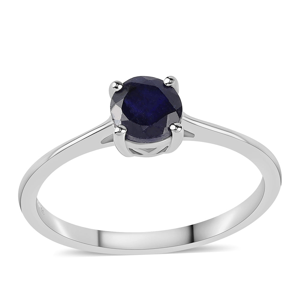 Anillo de Plata con Zafiro Azul Australiano