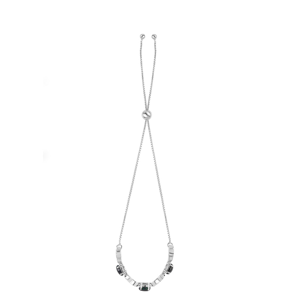 Pulsera de Plata con Ópalo negro medianoche Lega Dembi de Ëtiopía y Topacio Blanco 3 